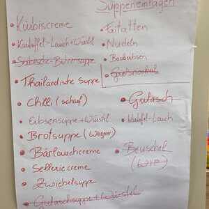 Angebot an Suppen und Einlagen