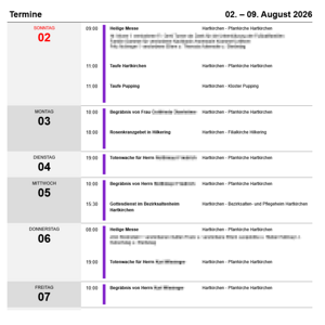 Bunt komplett mit Listentext