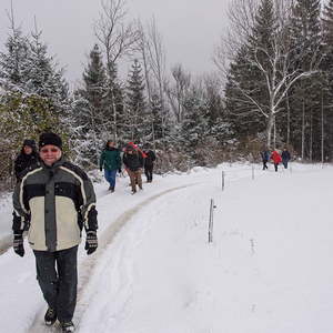 Bischofs Visitation Dekanat Weyer, Wanderung, Visitation mit den Mitgliedern der Pastoralkonferenz Dekanat Weyer in Trattenbach im SchneeFoto: Jack Haijes