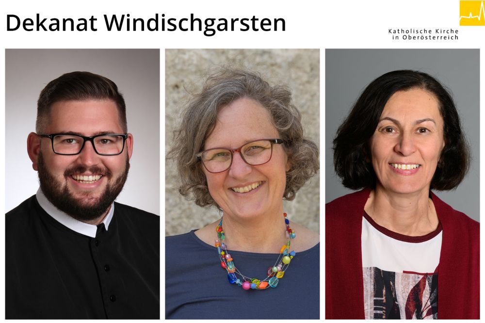 V. l.: Pfarrer P. Jakobus Neumeier OCist, Pastoralvorständin Susanne Lammer, Verwaltungsvorständin Hermine Schimpelsberger