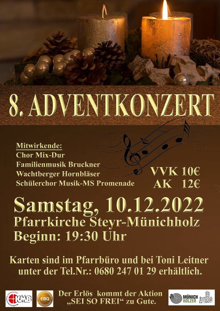 Plakat für das Adventkonzert der KMB Münichholz