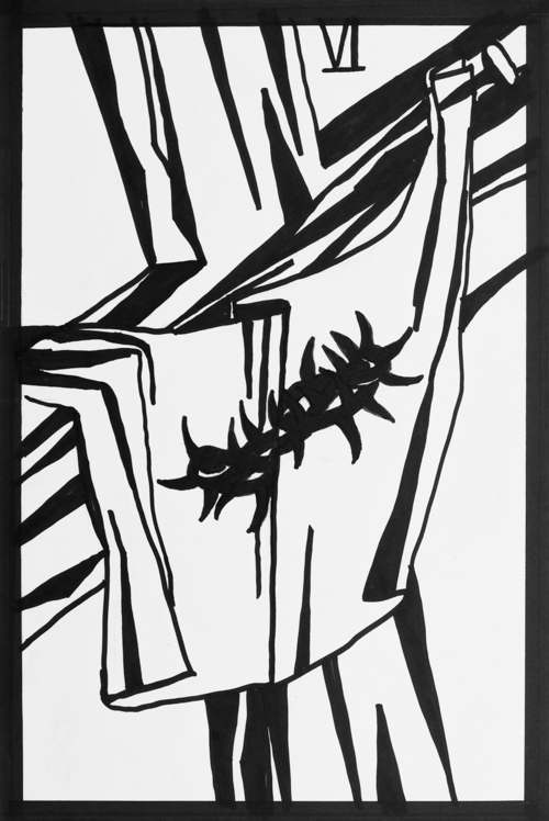 Kreuzweg - Station 5 / Artur Rottensteiner / Thomas Markowetz Simon von Kyrene hilft Jesus das Kreuz tragen