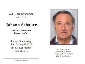 Johann Schauer / © Pfarrgemeinde Kopfing Johann Schauer