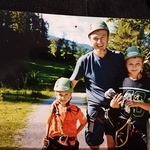 Im Klettergarten mit den Söhnen Robert und Christian