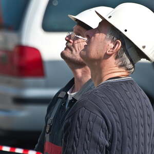 Turmhelm: Abnahme und Wieder-Aufsetzen