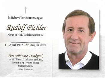 Totenbild Rudolf Pichler