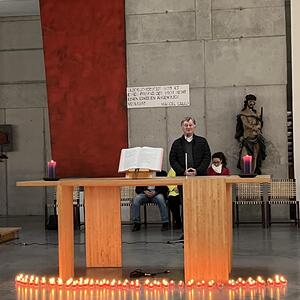 Messe in St. Quirinus und nach der Sternwallfahrt in Auwiesen