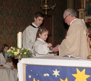 Ministrantenaufnahme und Danke an Albert Pesendorfer