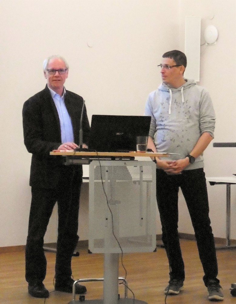 Vortragender Peter Pimann (re) mit Hannes Gierlinger