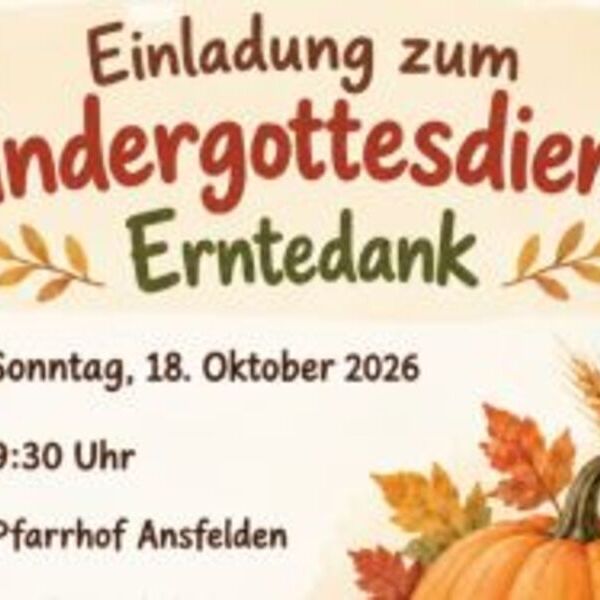Kindergottesdienst Erntedank 2026