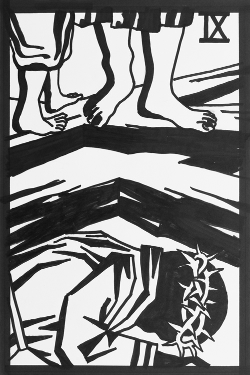 Jesus fällt zum dritten Mal unter dem Kreuz