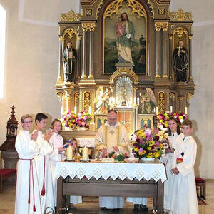 Erntedankfestzug und Gottesdienst in der Pfarrkirche Traberg