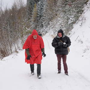 Bischofs Visitation Dekanat Weyer, Wanderung, Visitation mit den Mitgliedern der Pastoralkonferenz Dekanat Weyer in Trattenbach im SchneeFoto: Jack Haijes
