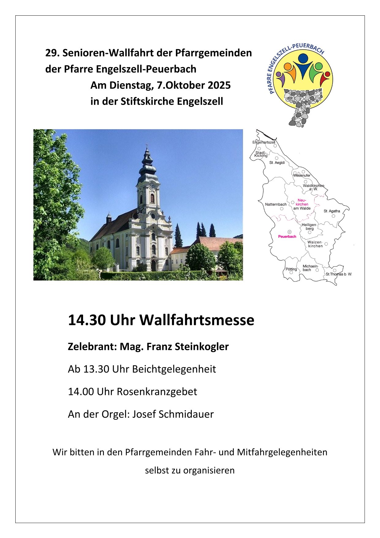29. Senioren-Wallfahrt der Pfarrgemeinden der Pfarre Engelszell-Peuerbach