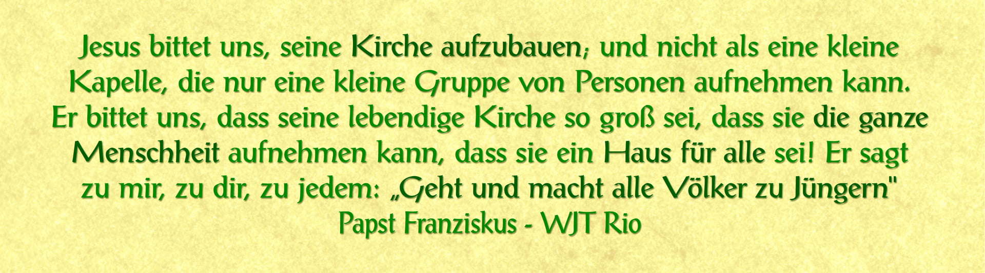 Papst Franziskus - Kirche universal / Stephanusrunde Papst Franziskus lädt zu großer Weitsicht ein: Kirche für alle Menschen der Welt