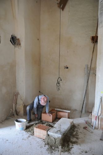 Stiege mauern, Pflasterung