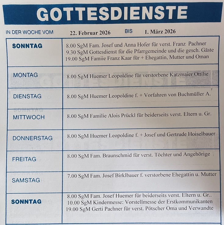 Wochenprogramm