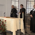 V. l.: Der orthodoxe Erzpriester Alexander Lapin, Bischof Manfred Scheuer und Bischof Michael Chalupka.
