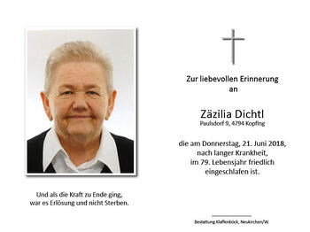 Zäzilia Dichtl / © Pfarrgemeinde Kopfing Zäzilia Dichtl