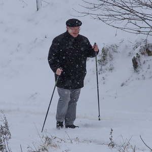 Bischofs Visitation Dekanat Weyer, Wanderung, Visitation mit den Mitgliedern der Pastoralkonferenz Dekanat Weyer in Trattenbach im SchneeFoto: Jack Haijes