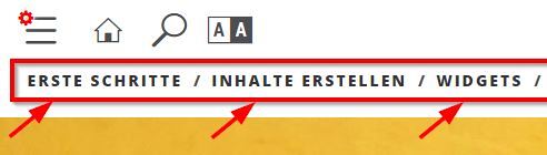 Widgetsections als Navigation