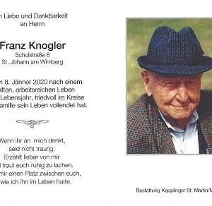 verstorben am 08. Jänner 2020