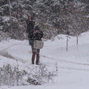 Bischofs Visitation Dekanat Weyer, Wanderung, Visitation mit den Mitgliedern der Pastoralkonferenz Dekanat Weyer in Trattenbach im SchneeFoto: Jack Haijes