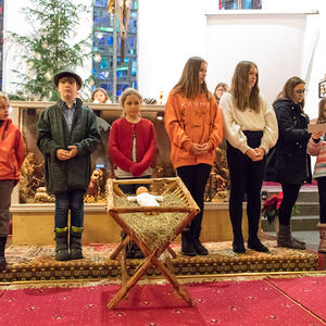 Die Kindermette in der Pfarre Kirchdorf/Krems. Gestaltet von der Katholischen Jungschar.