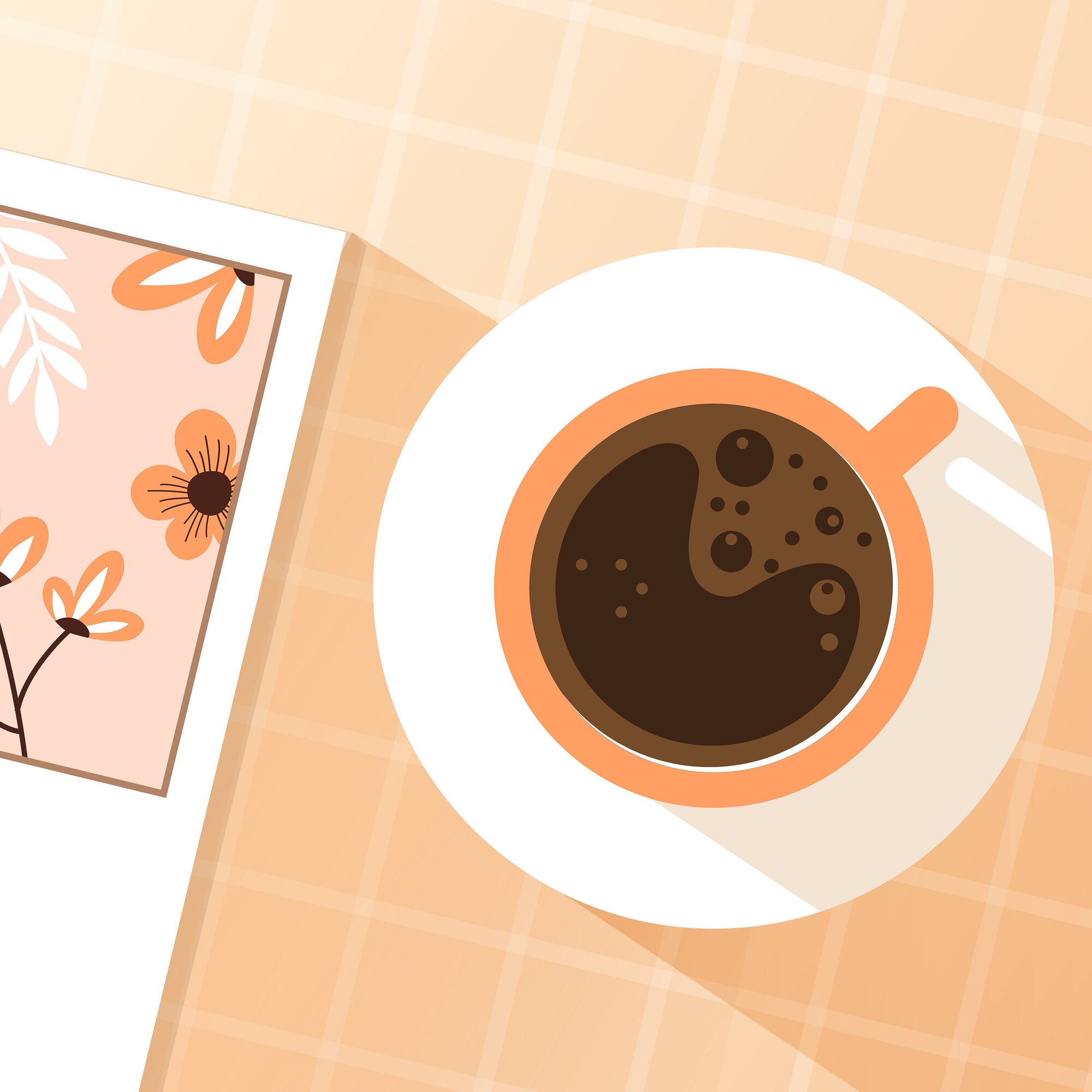 gezeichnete Kaffeetasse von oben