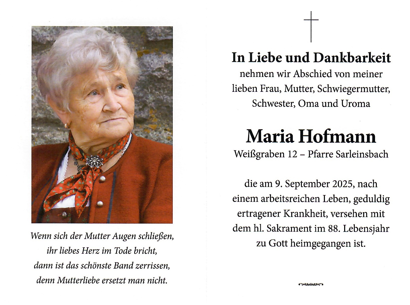 Maria Hofmann / Pfarre