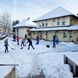 Blick hinter die Kulissen (Vorbereitungen begannen schon am Vormittag)