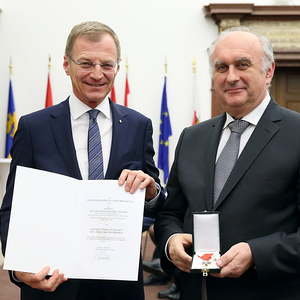 Landeshauptmann Thomas Stelzer und Domorganist Wolfgang Kreuzhuber