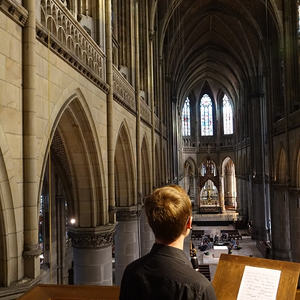 Ensemble CLARISSMA bei der Probe für den Raumklang 2018 im Linzer Mariendom