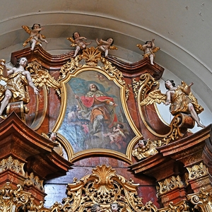 Ursula-Altar: Aufsatzbild: Hl. Leopold von Bartolomäus Altomonte
