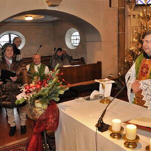 Berta Gradl 10 Jahre Mesnerin, Pfarre Franking