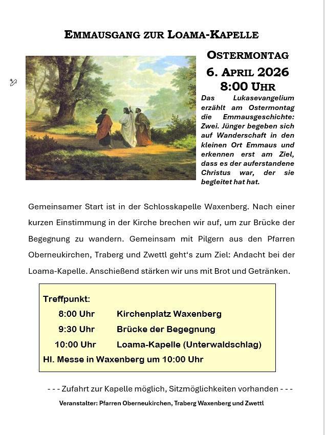 Emmausgang 2026 / Pfarre Waxenberg
