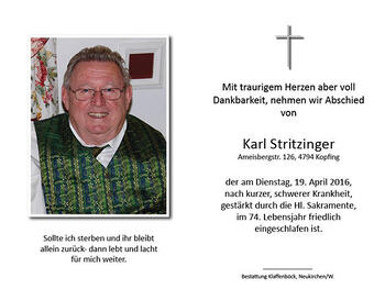 Karl Stritzinger / © Pfarrgemeinde Kopfing Karl Stritzinger