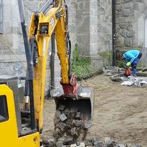 Entfernen der Pflastersteine