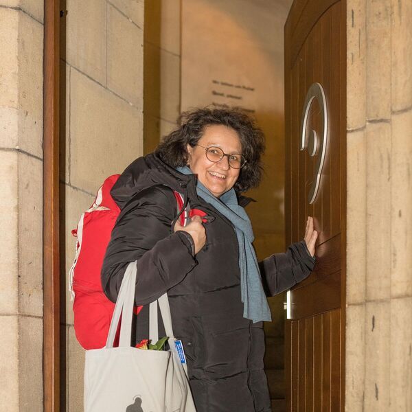 Monika Weilguni beim Einzug in die Türmerstube des Mariendoms