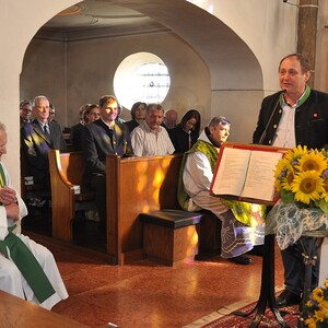 Bürgermeiser von Franking Josef Lasser gratuliert