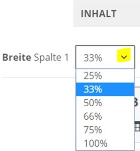 Widget 2-spaltig Spaltenbreite