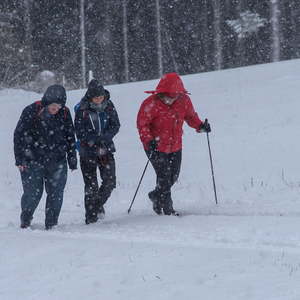 Bischofs Visitation Dekanat Weyer, Wanderung, Visitation mit den Mitgliedern der Pastoralkonferenz Dekanat Weyer in Trattenbach im SchneeFoto: Jack Haijes
