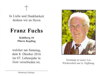 Franz Fuchs / © Pfarrgemeinde Kopfing Franz Fuchs