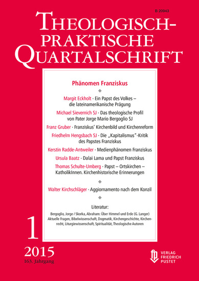 Das Cover der neuen Theologisch-praktischen Quartalschrift zum Thema 'Phänomen Franziskus'