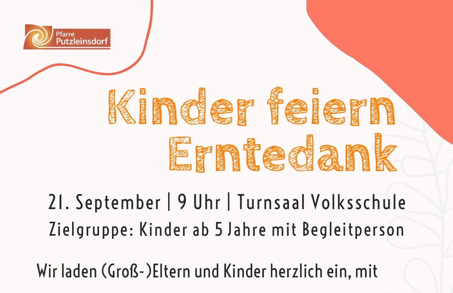 Kinder feiern Erntedank