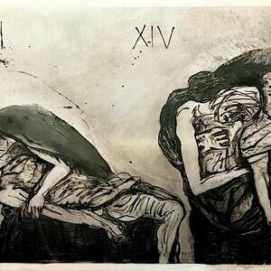 Jesus wird vom Kreuz genommen und ins Grab gelegt