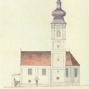 Plan der Pfarrkirche aus 1889 vor dem bevorstehenden Zubau