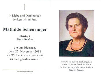 Mathilde Scheuringer / © Pfarrgemeinde Kopfing Mathilde Scheuringer