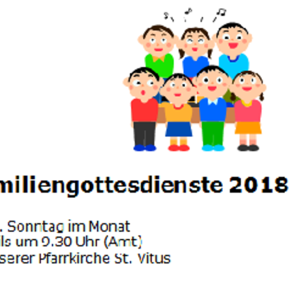 Familiengottesdienste 2018