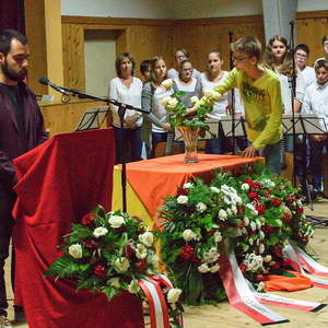 Gedenkfeier  in die Pfarrbaracke Ternberg.Foto: Haijes